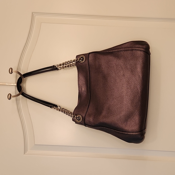 BONUS OFFERWITH PURCHASE  Metallic gray Coach shoulder bag - Picture 2 of 15